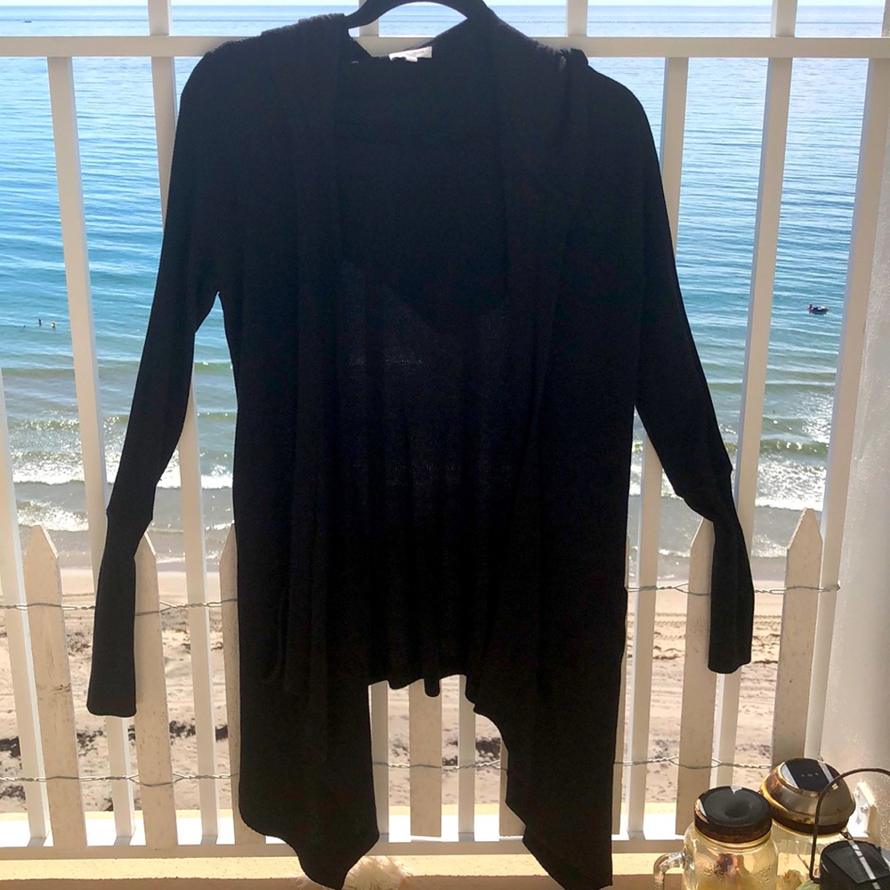 SPLENDID HOODED LONG SLEEVE COVER UP